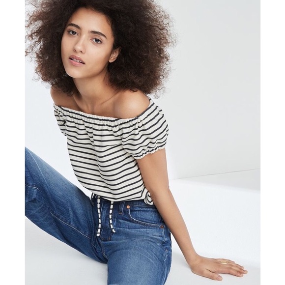 Madewell Tops - Madewell Striped Melody Off-the-shoulder Top